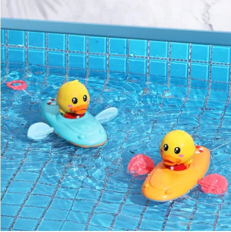  Детская игрушка для игры в воде ванну цепочка гребная лодка плавающая мультяшная утка младенцев раннего развития Пляжная ванной