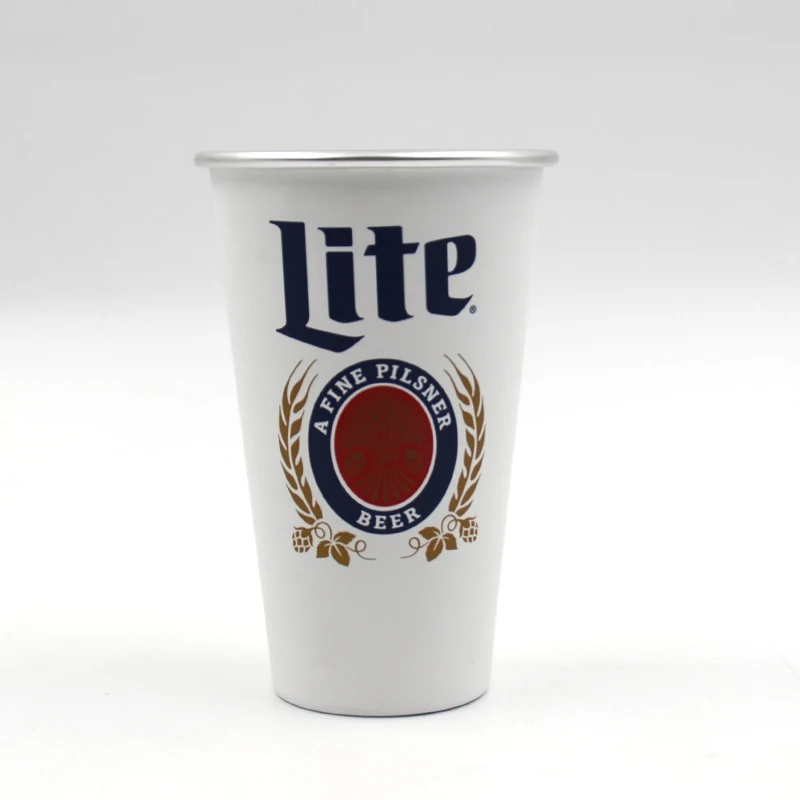 Beer Drinking Cups Mug BPA Free Unbreakable Insulated Reusable Custom Logo Colorful Aluminum Coffee Cup Metal CLASSIC Party