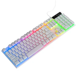 Professional Computer Accessories USB Wired Mechanical Gaming Keyboard And Mouse Combo RGB Lighting Backlit Gamer Keyboard