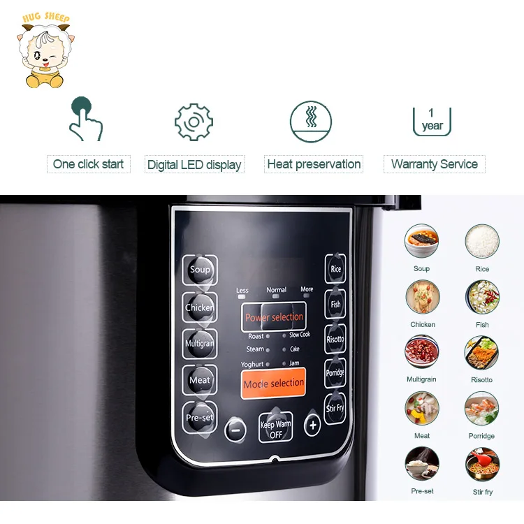 Super large capacity to meet various needs multifunctional electric pressure cooker 12L