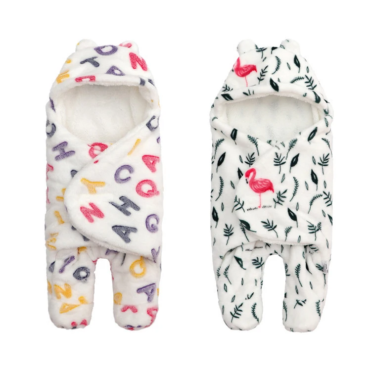 
Cartoon pattern 100% polyester custom blanket sleeping bag for newborn baby with legs 