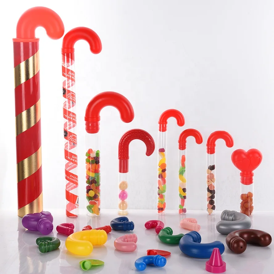 Fillable Empty Clear Plastic Candy Cane Tube