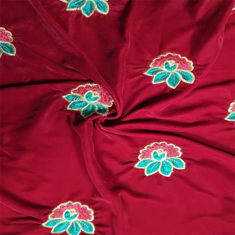 high quality wedding embroidery micro velvet fabric 5000 for sale hot in india