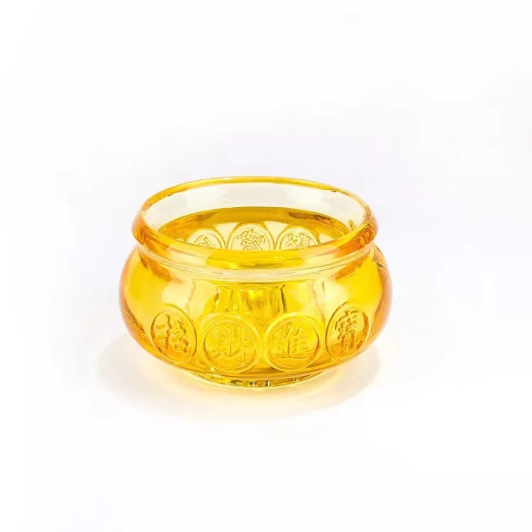 Wholesale 10cm Crystal Glass ingot Seeking wealth Business and friends fengshui gifts Crystal Citrine Treasure Bowl
