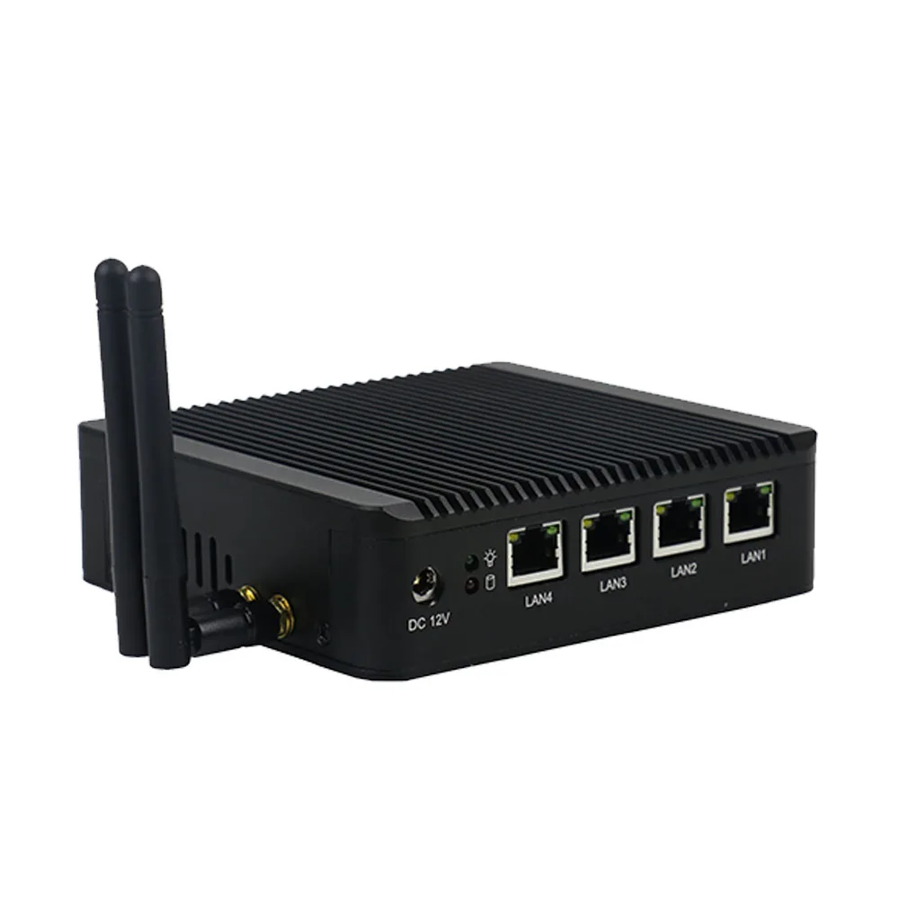 Online sample mini pc router E3865 server 4 lan ports embedded SIM card slot support 3G/4G aes-ni