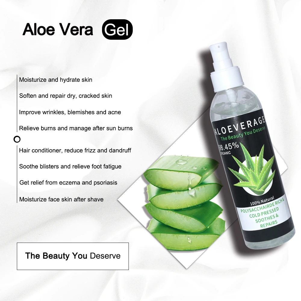 Organic 100% Pure Aloe Vera Gel Private Label Skin Repairing Smoothing Gel Aloe Vera Face Moisturizer For Face Care