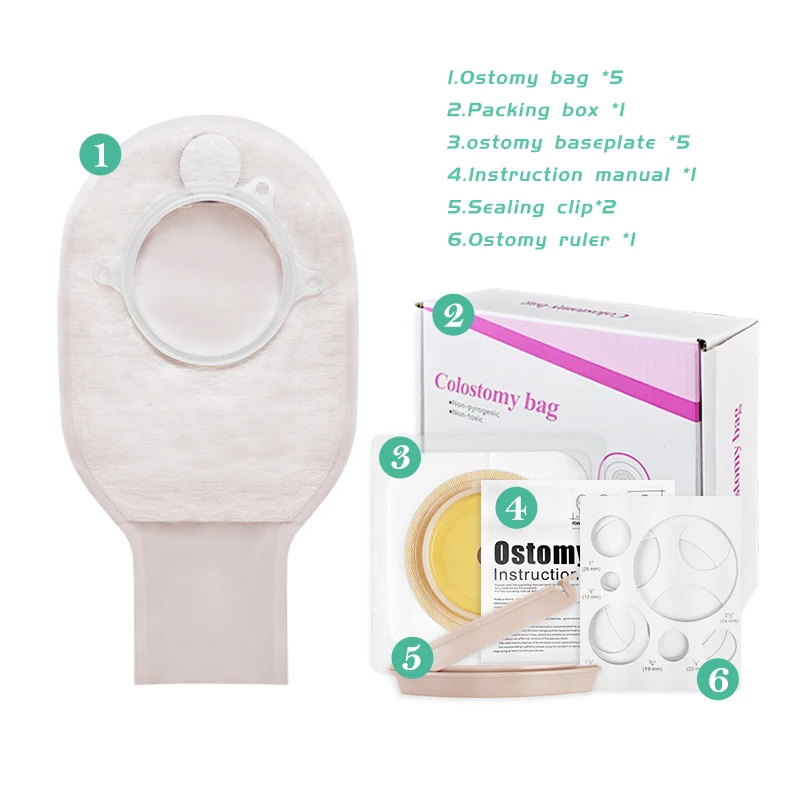 Pouch of Ostomy 2 Pise Colostomy Bag Size 60 mm