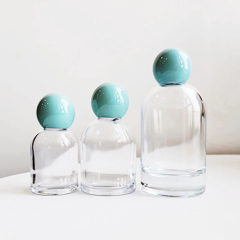 Empty New Pattern High Quality Round Glass Cologne Bottles And Packaging For Fragrance With Pump Spray 30ml 50ml 100ml