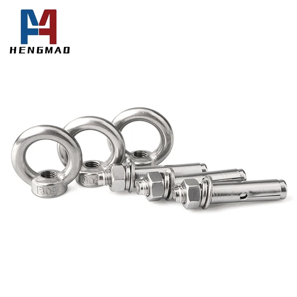 Stainless Steel Eye Hook Bolt Expansion Sleeve Hook Anchor Bolt With DIN582 Lifting Eye Nuts