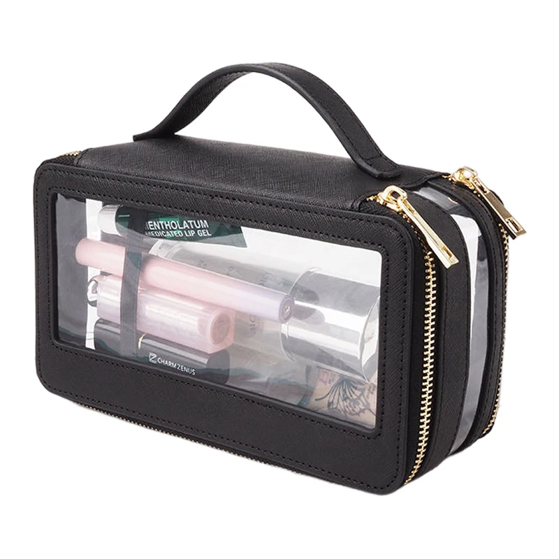 Custom Clear Travel makeup Bag Factory Transparent Waterproof PVC Case Clear Cosmetic Bag for Toiletrie