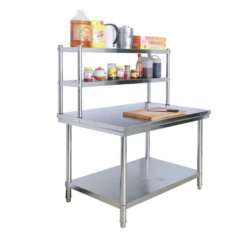 304/201 stainless steel work bench table Food Prep Workbench adjustable height Baking Shop Working Table