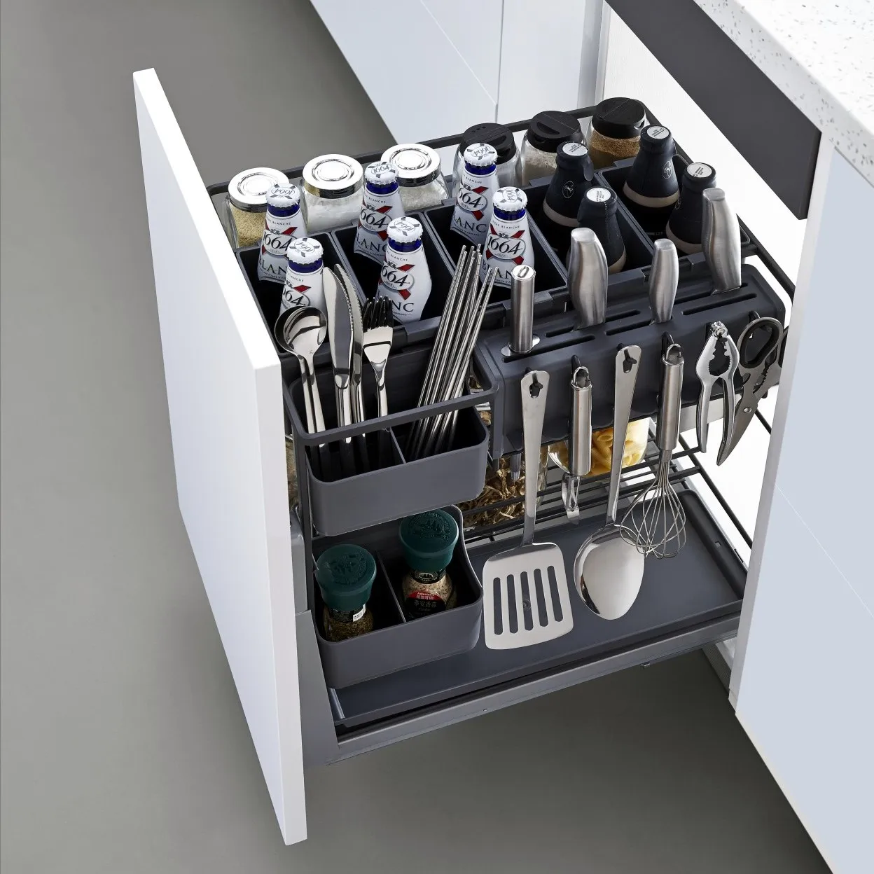 Stainless steel kitchen basket storage