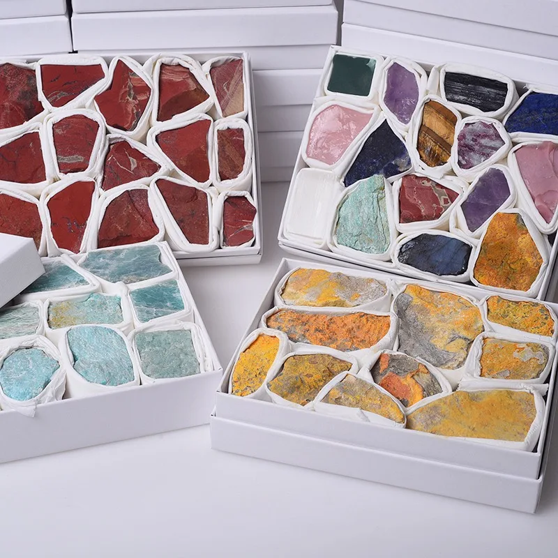Natural healing raw crystal rough stone rose quartz amethyst raw gemstone crystal box set