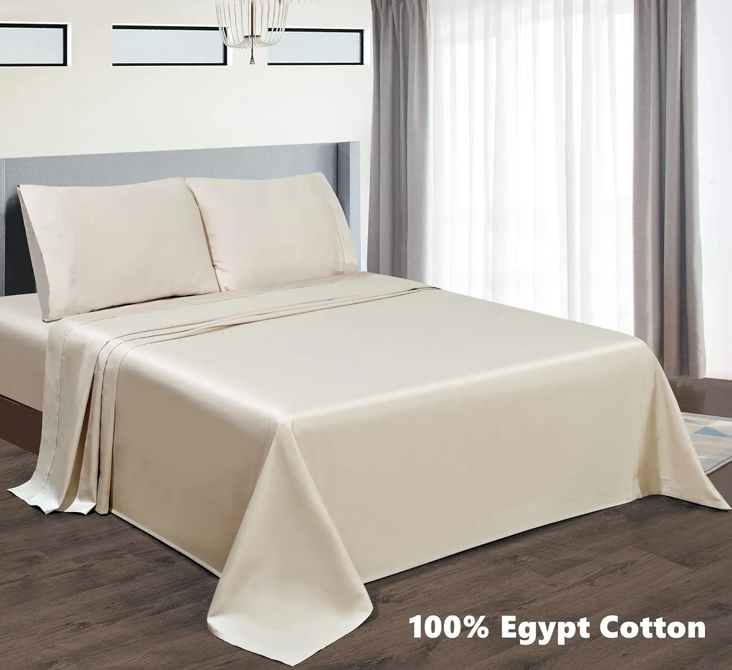 100% Breathable Organic Cotton Long Staple Cotton Bedding Ultra Soft  Pure Organic Cotton Percale Bed Sheets Bedding Sheets Set