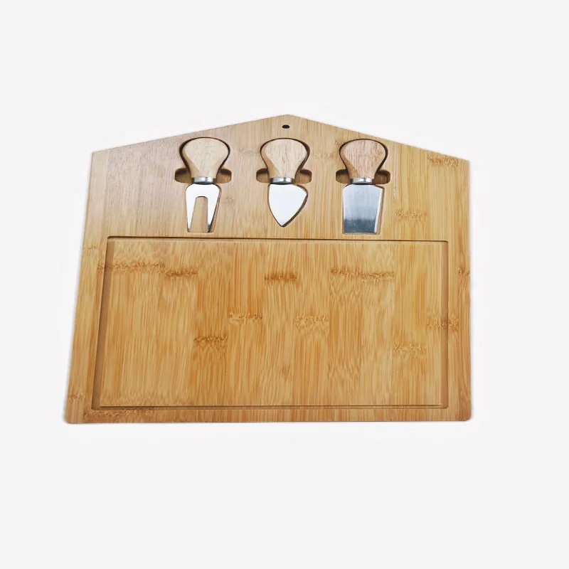 Hot Serving Tray Wood Bamboo Cheese Board Set With Cutlery In Slide Out Drawer Cheese Platter Cutting Board Wholesale