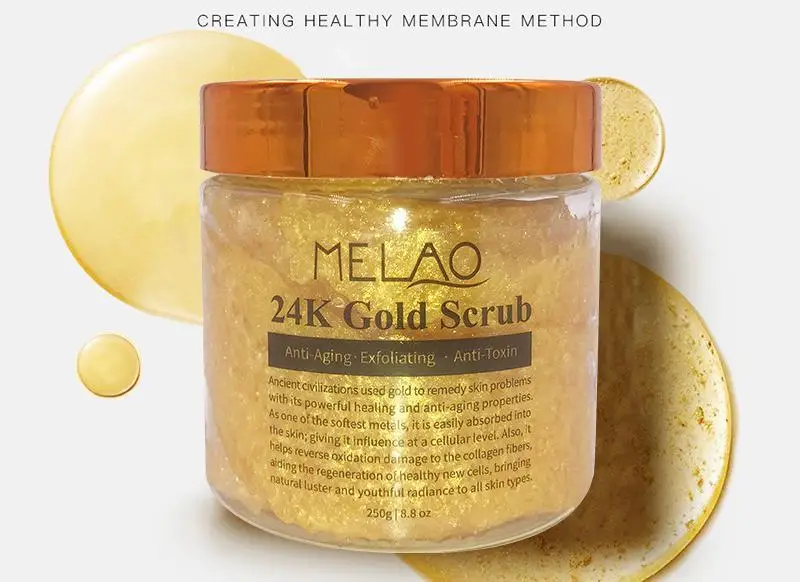250g body 24k gold scrub manufacturer wholesale cleansing tender skin care
