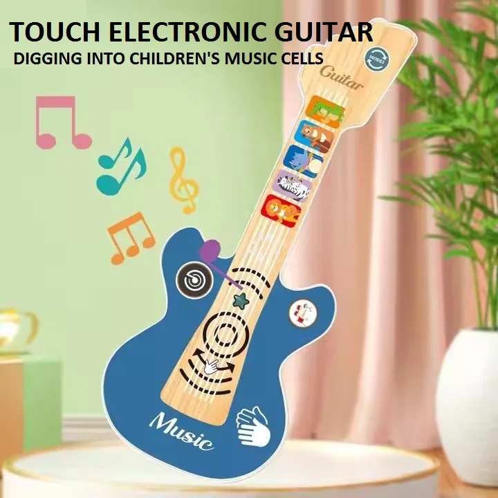 KSF New Design Mini Electric Guitar Musical Instrument With Light And Music Kids Educational Touch Guitar Children Toys