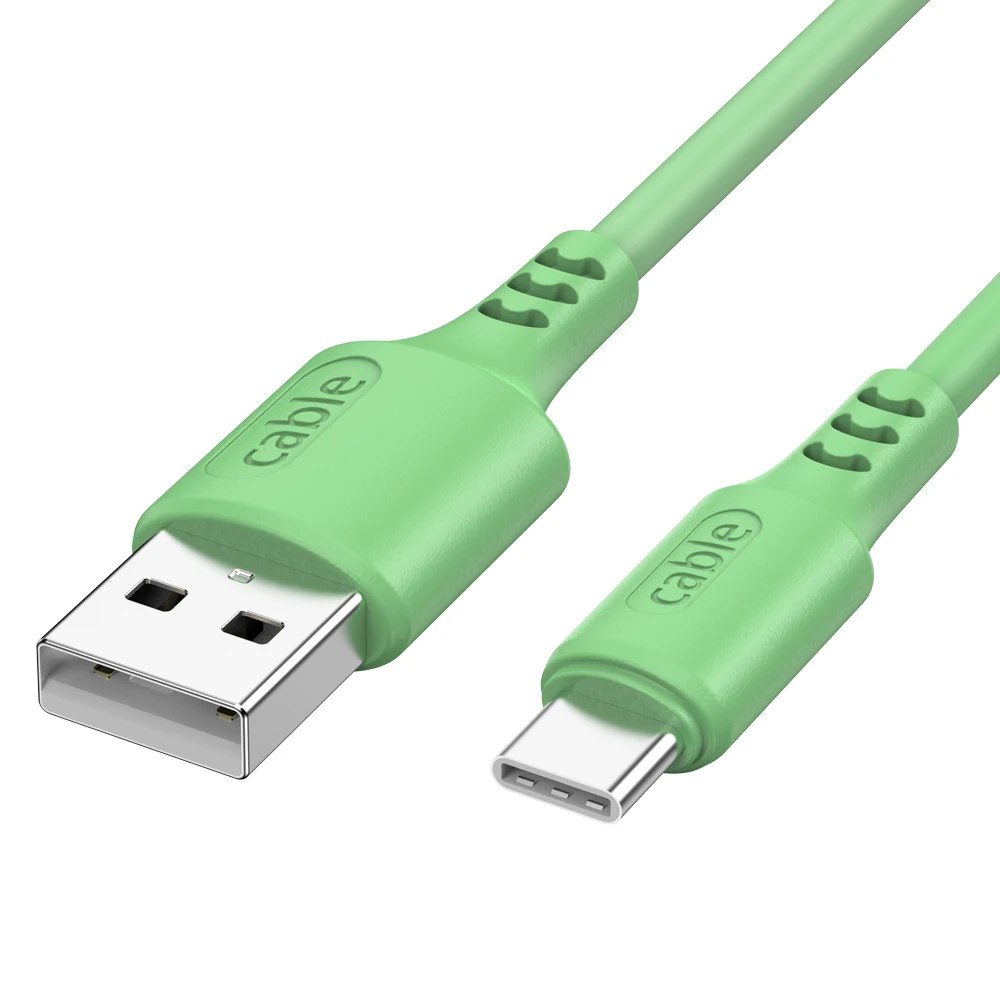 Оптом разноцветные цвета 2.4A жидкий силикон Кабель с разъемом USB типа C для быстрой зарядки Кабели 1 2 м Huawei P40 Samsung S20 S10