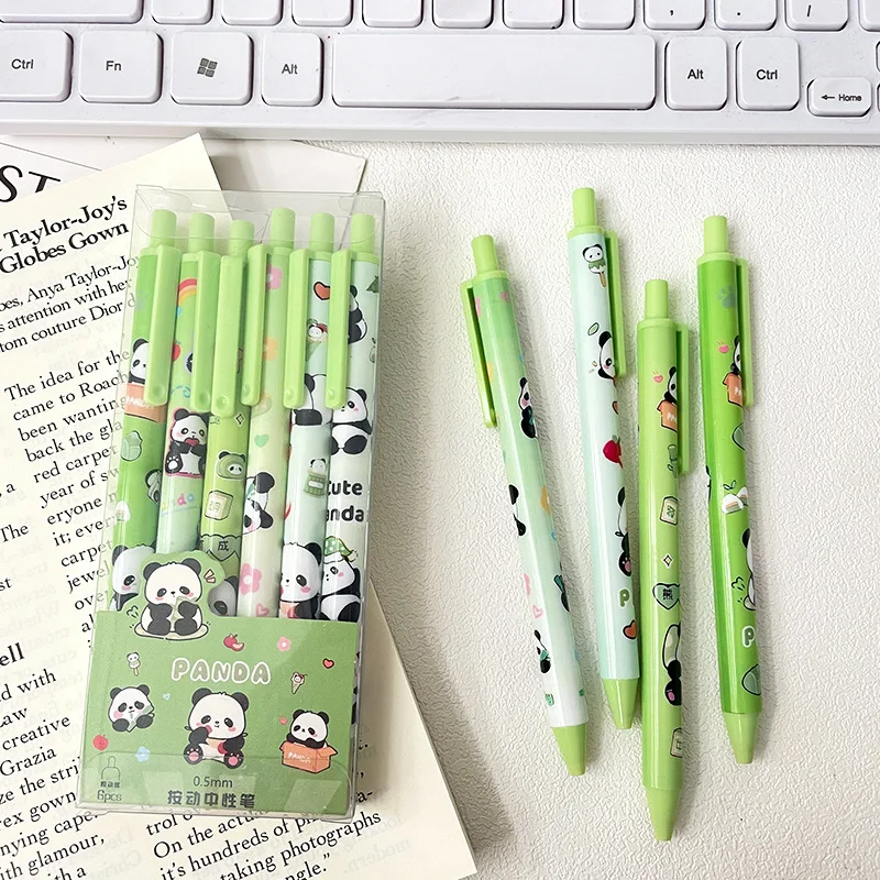 Panda Pen Back To School Stationery Supplies Colorful Kawaii Neutral Pen Melody Kuromi Cinnamoroll Sanrioed Pen Office Supply