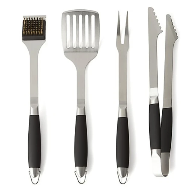 BQ-7228 Professional Heavy Duty Grill Accessories 4 Piece Stainless Steel BBQ Grill Tool Set