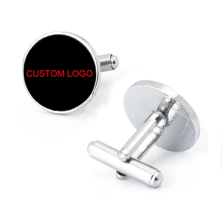 Cufflinks Button Custom Your Own Logo Tie Silver Cuff Link Sets Zinc Alloy Blank Car Metal Silver Men Cufflinks