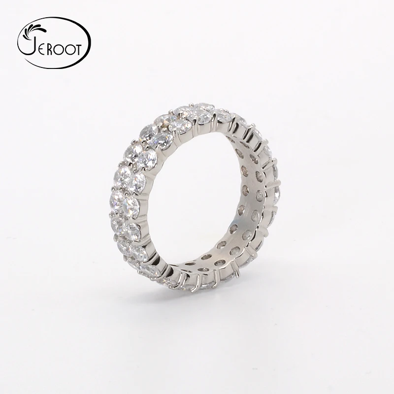 Fashion factory  best sale clear stone ring for woman natural zircon paved sliver stainless steel anti tarnish ring for lady