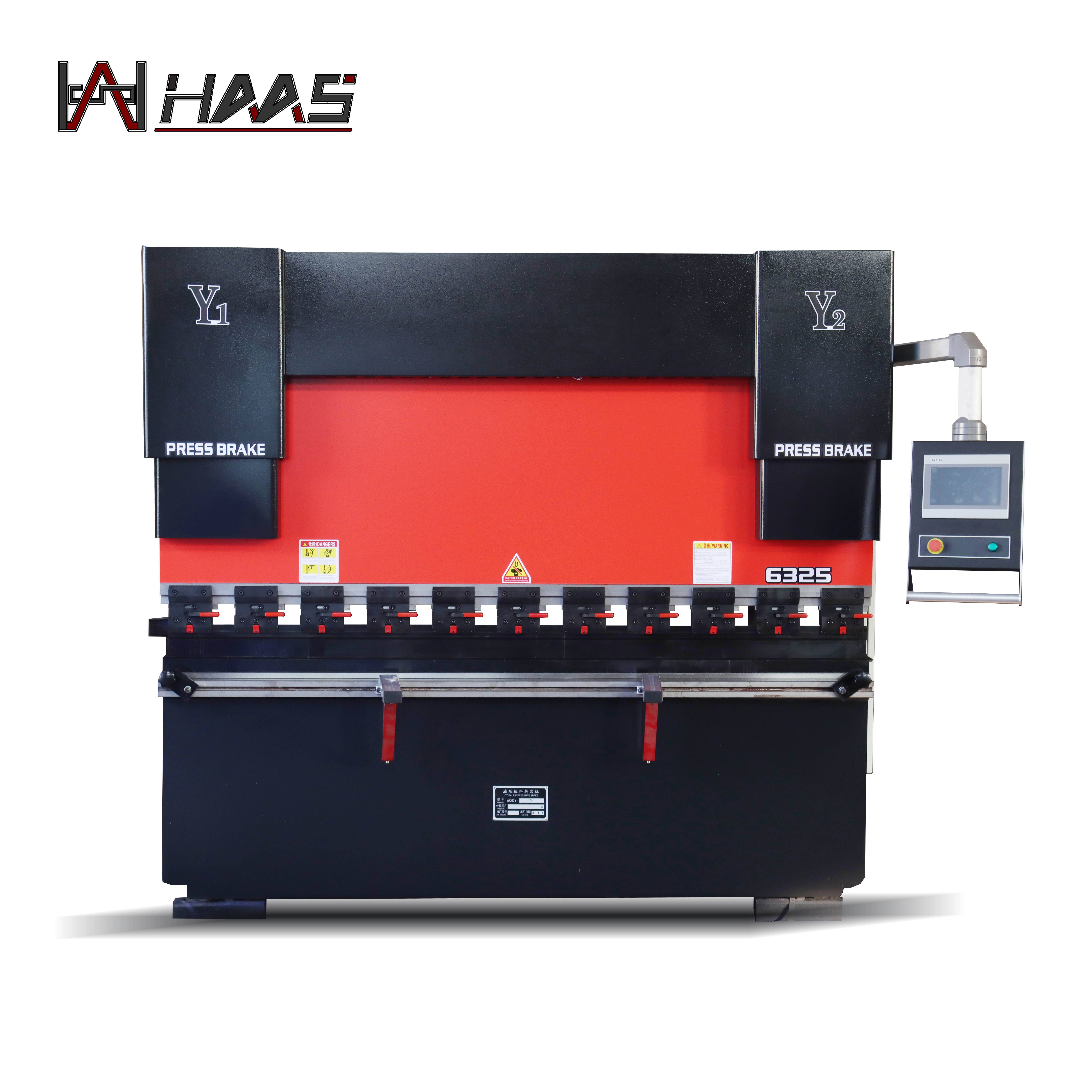 HAAS brand hydraulic 5.5w power press brake with DA52S system cnc bending machine
