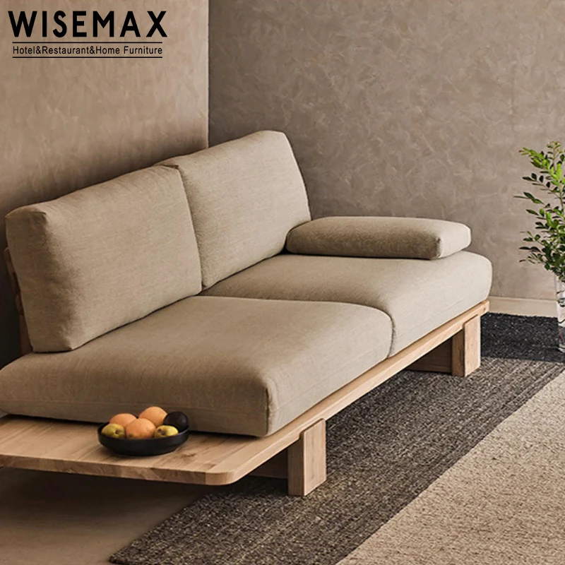 WISEMAX мебель японская тканевая обивка сумка для сидения диван современный деревянный каркас откидная набор гостиной