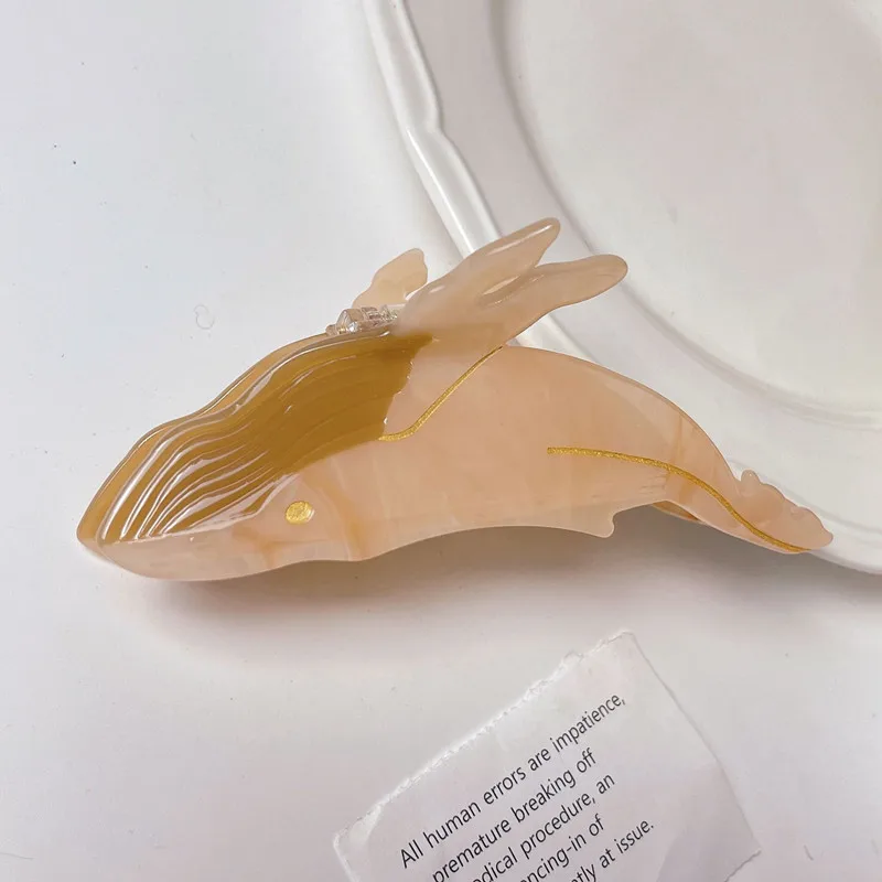 Hot Sales New Design Dolphin Shape Exquisite Hair Clip Claw Girls Cute Sweet Solid Color Large Shark Hair Clip For Woman Girls