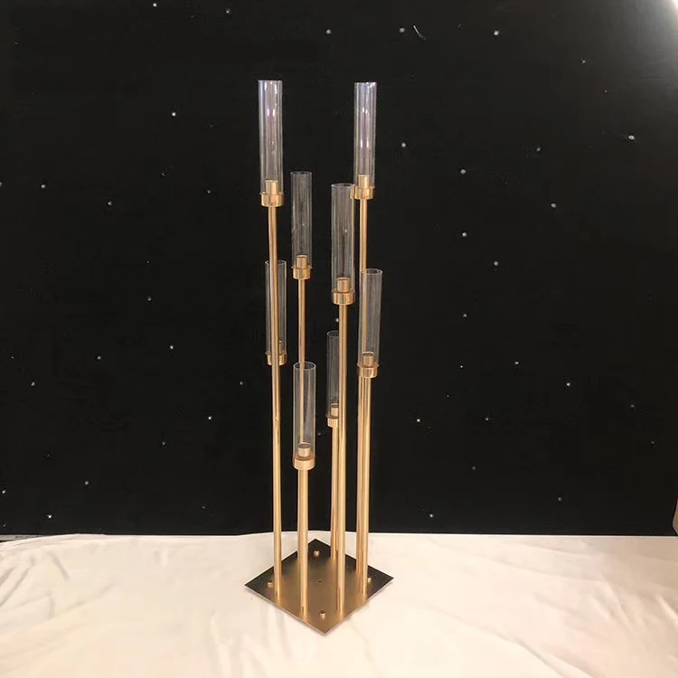 Metal and acrylic 126cm tall with 8 candlesticks crystal candelabra wedding centerpieces and decorations