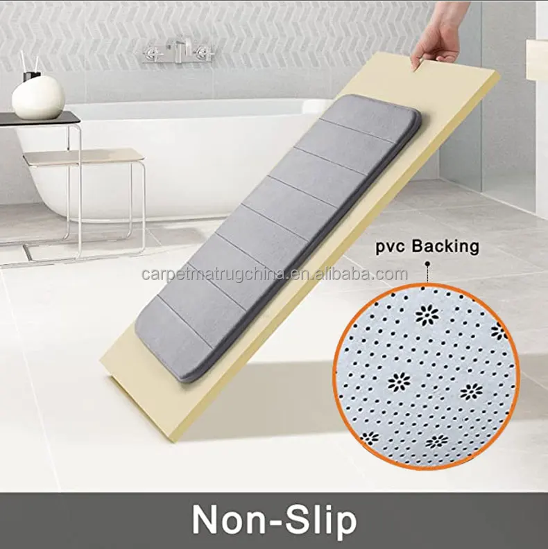 Water-absorbing Soft Custom Logo Foot Mat Solid Color Non-slip PVC Bathroom Floor Mat Bath Mat