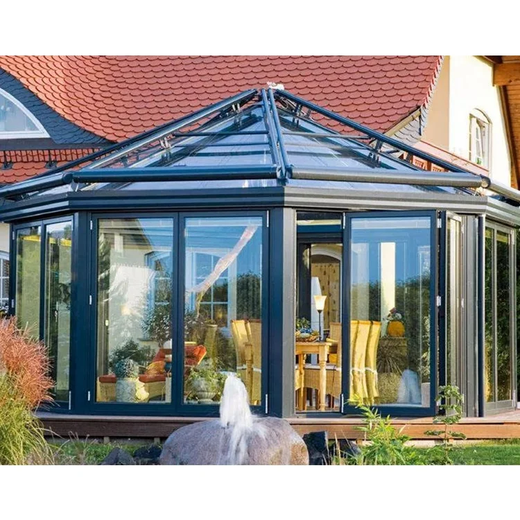 Villa Outdoor Veranda All Season Sunroom Addition Extended Glass Aluminum Garden Conservatory