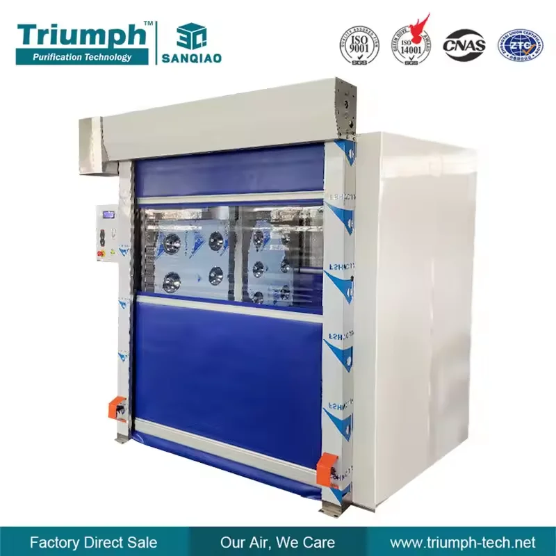 Factory price wholesale cleanroom entrance automatic high-speed rolling shutter door type air shower room