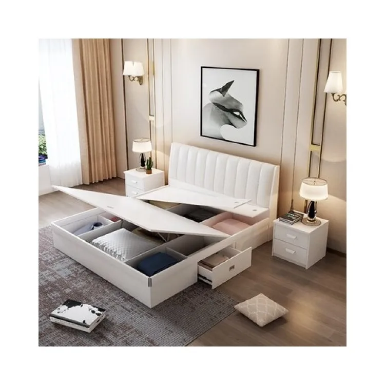 Factory Direct Sale Space Saving Storage Bed and high quality wooden bed for bedroom furniture set