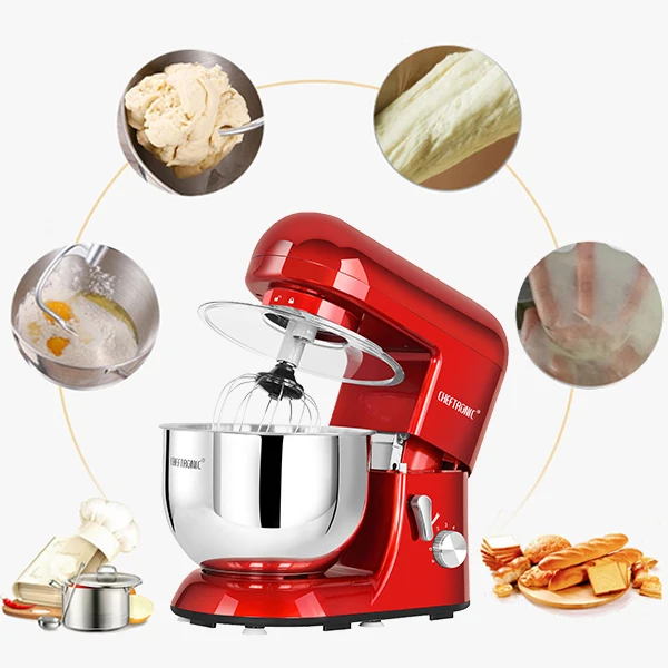 
Stand Mixer Tilt-head mixers SM-986 Stainless Steel Mixing Bowl 6 Speed Kitchen Electric Mixer 