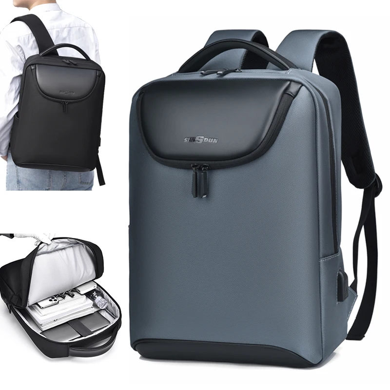 15.6 in Laptop Computer Compartment Notebook Blank Backpack Business with Usb Anti Theft Pocket Waterresistant