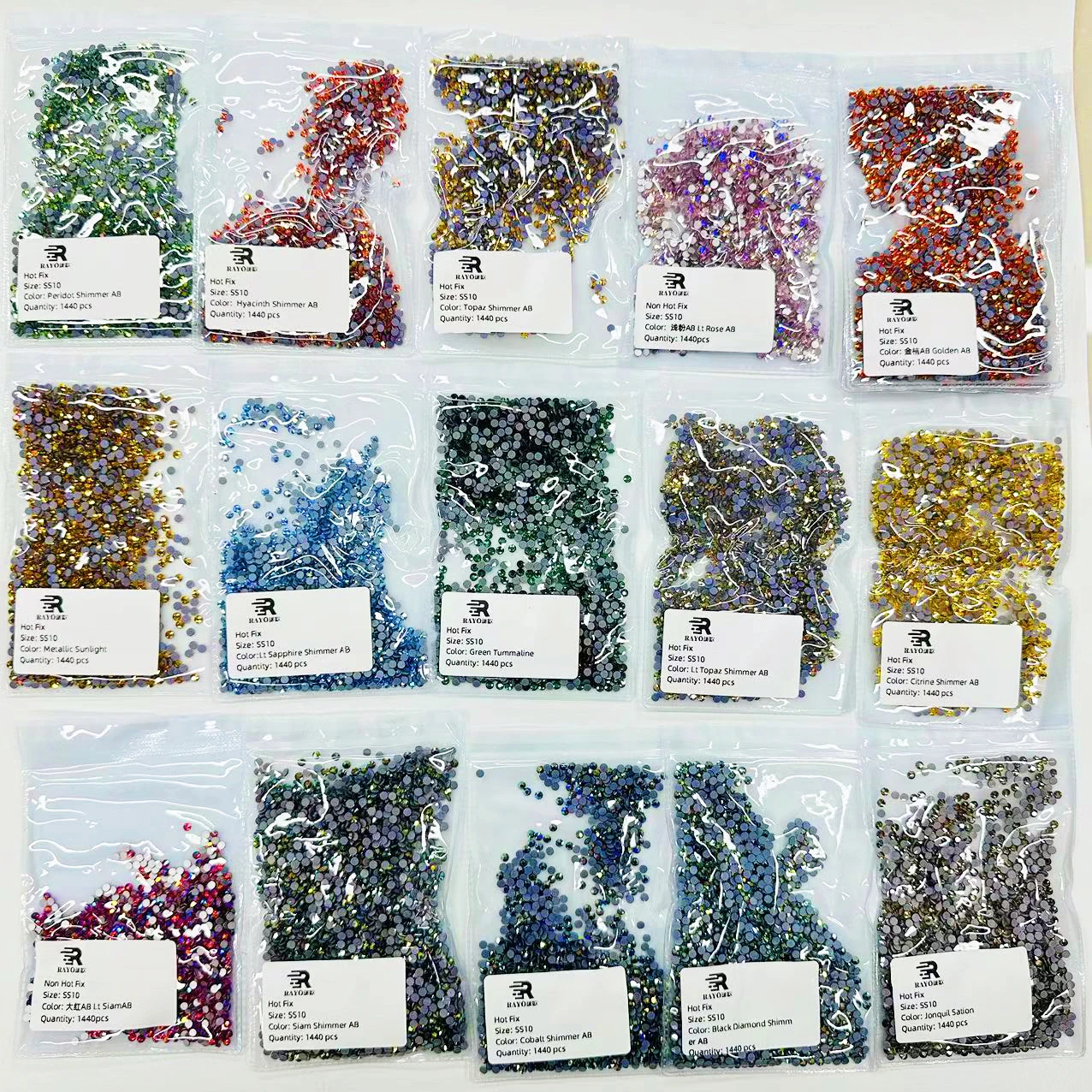 Fashion Lt Rose Wholesale ss6 ss8 ss10 ss20 Top Quality Non Hot Fix Flat Back Nail Rhinestone For Nail Art