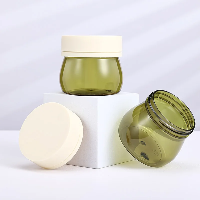 Jar with Lid Manufacture Cosmetics Pet Clear Plastic China Transparent Chocolate Quantity Cookie Western OEM Candy Cylinder Cap