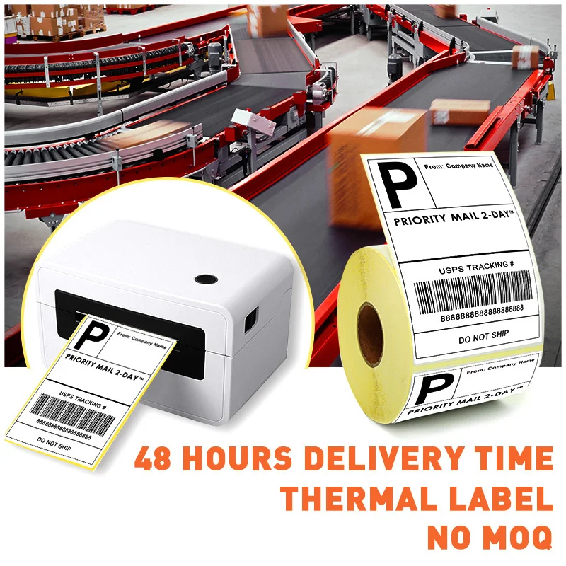 4' x 6' 4'x2.5' Wholesale Economy Top Coated thermal shipping barcode label