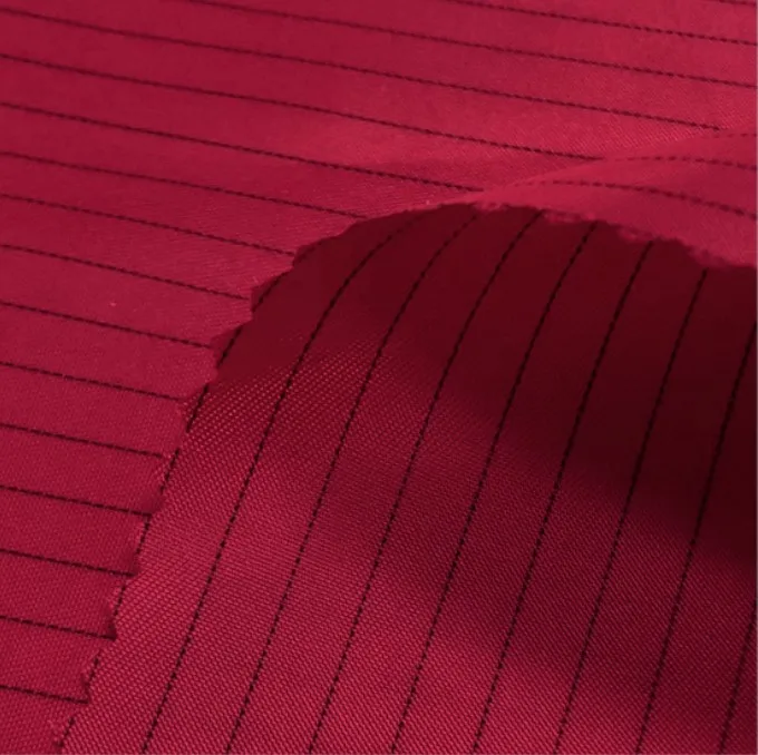 98% полиэстер 2% углеродное волокно ESD Антистатическая проводящая ткань для спецодежды Чистая