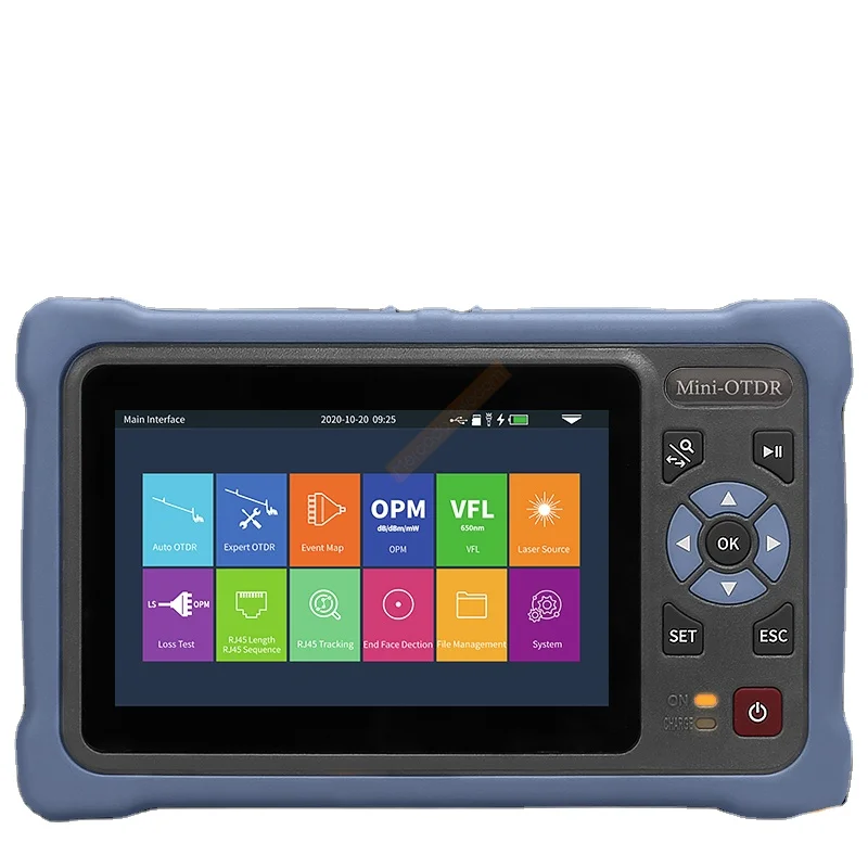 12 in 1Mini OTDR Fiber Optic Reflectometer Touch Screen VFL OLS OPM Event Map Ethernet Cable Tester Handheld