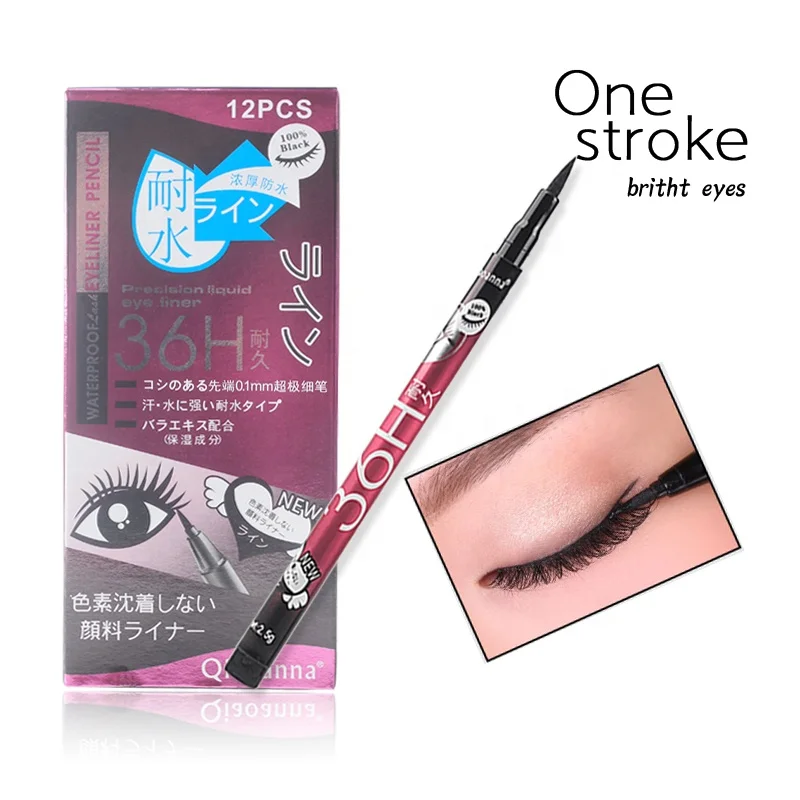 Wholesale Eye Cosmetics Waterproof Long Lasting Smooth Vegan Single Black Eyeliner Pencil