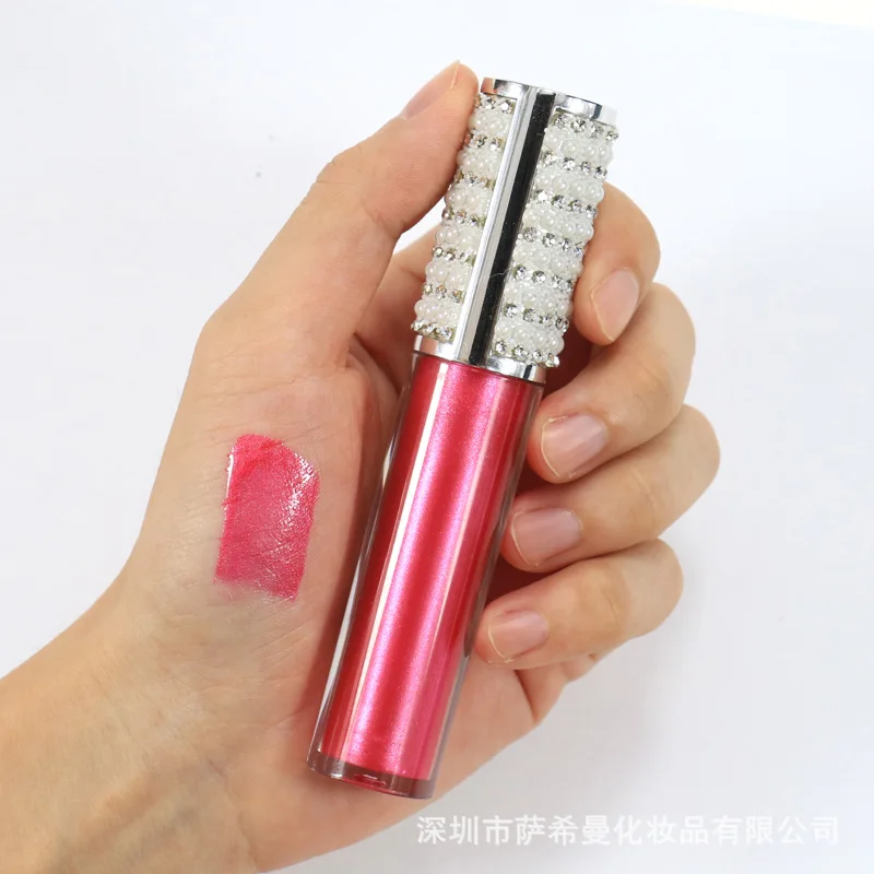 neutral color box lip gloss  custom ogo lip gloss  Lip glaze with diamonds