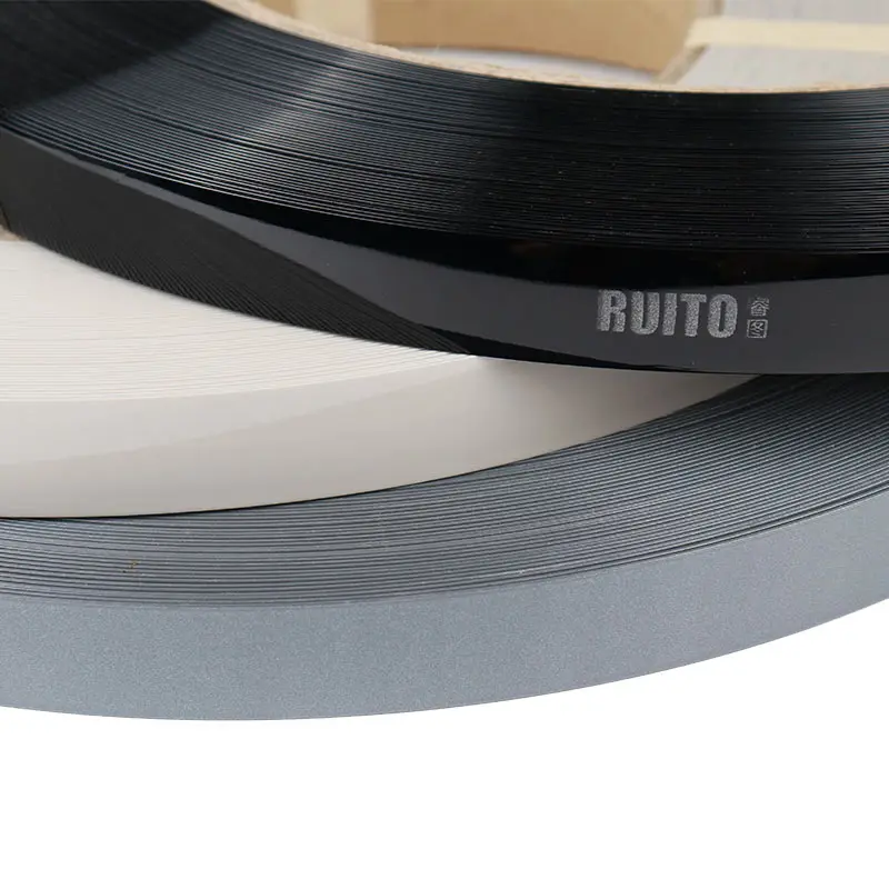 Shuoshun customized shelf edge banding strips waterproof thin plastic strips PVC white edge banding warm