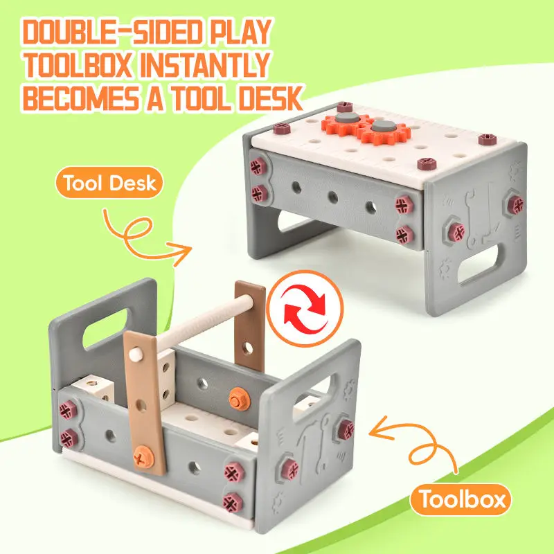 2024 Kids Simulation Drill And Screw Assembly Role Play Boy Tools Toy Household Tool Toy Mechanic Tool Box Set For Kids