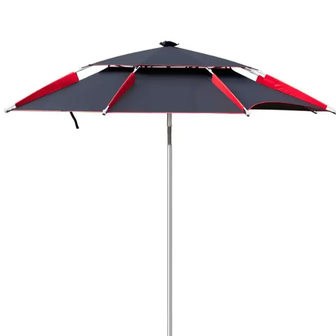 Multiple sizes outdoor fishing umbrella camping double-layer beach umbrella sun protection waterproof patio umbrellas custom log