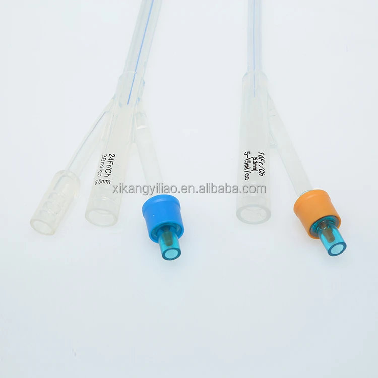 Single Patient Use Flexible Design Bidirectional Tip Drainage Natural Silicone Urinary Catheter