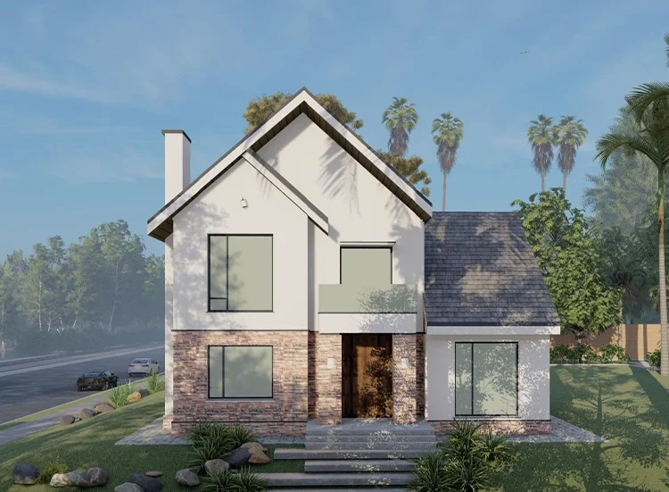 China manufacturer prefabricated wood frame houses british style classic building village for living house