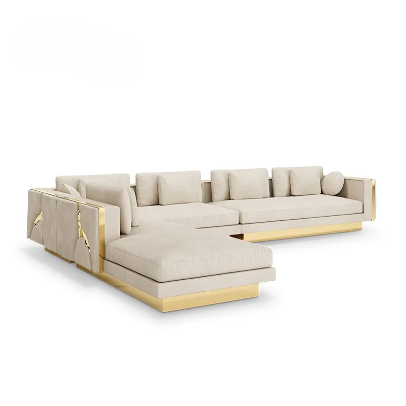 Custom modern living room high-end modular sofa set Casual leather sofa Villa luxury design sofa set