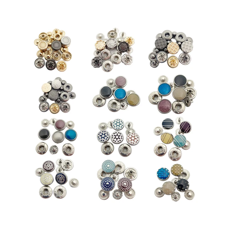 Wholesale clothing made engraved logo metal button custom paint buttons for jeans metal